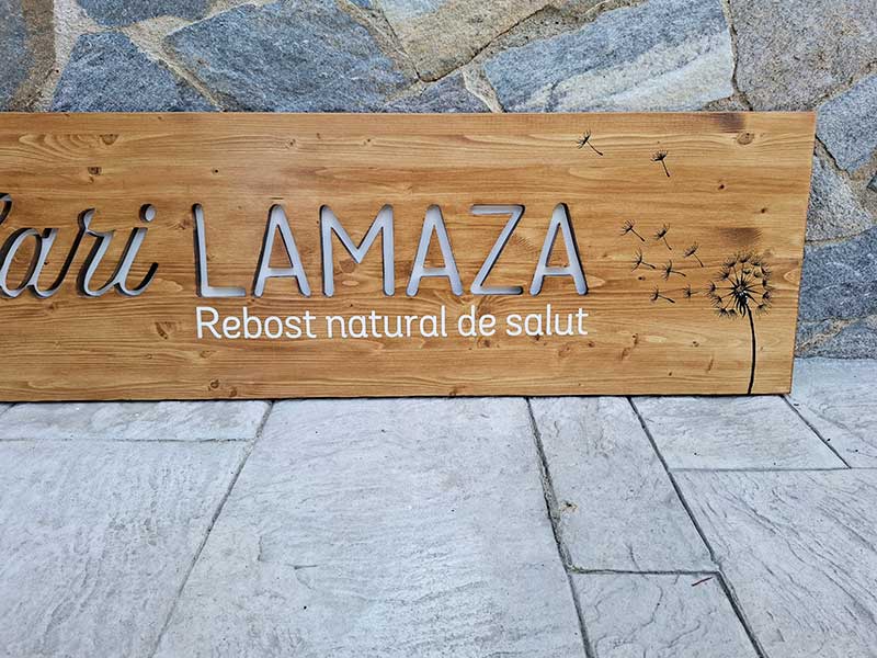 cartel madera herbolario