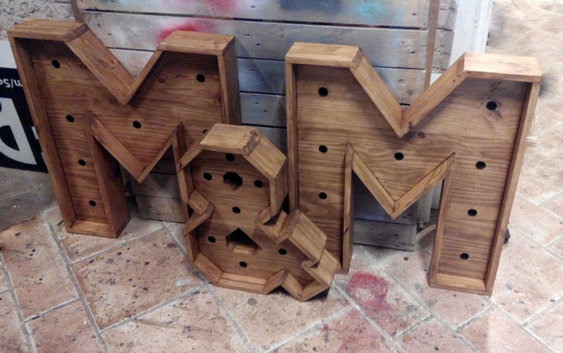 letras madera boda