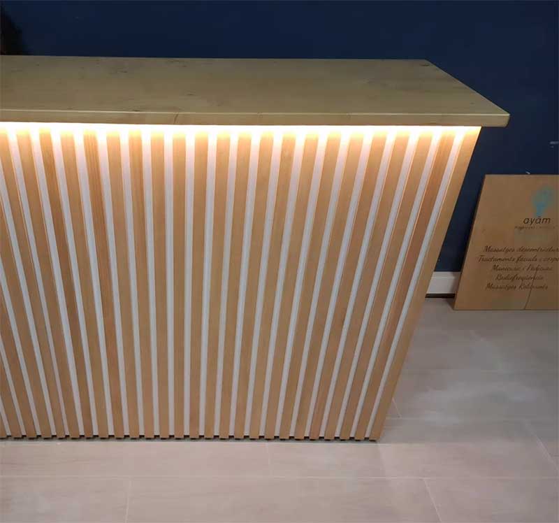 mostrador de madera