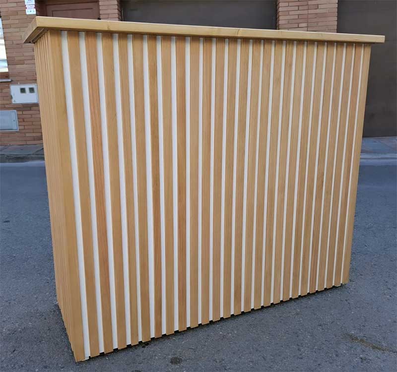 mostrador listones de madera