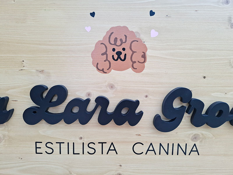 rótulo peluqueria canina