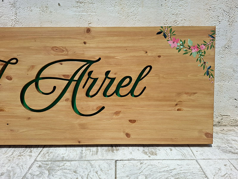 cartel madera personalizado