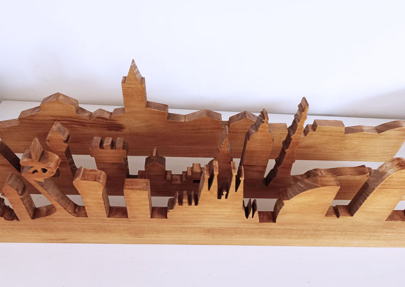 skyline ciutat fusta